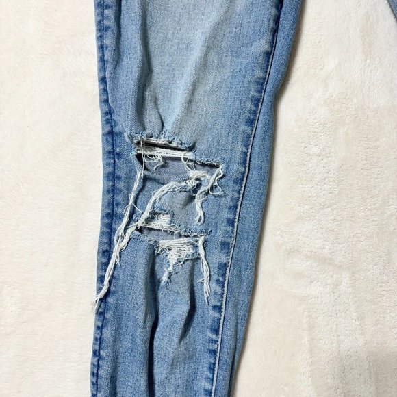 AMERICAN EAGLE OUTFITTERS Jeans Women's 6 Super Stretch Skinny Blue Distressed - Picture 8 of 13
